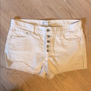 Free people shark bite white jean shorts